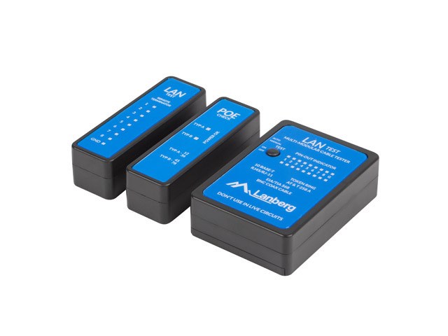 Lanberg NT-0404 network cable tester PoE tester Black, Blue