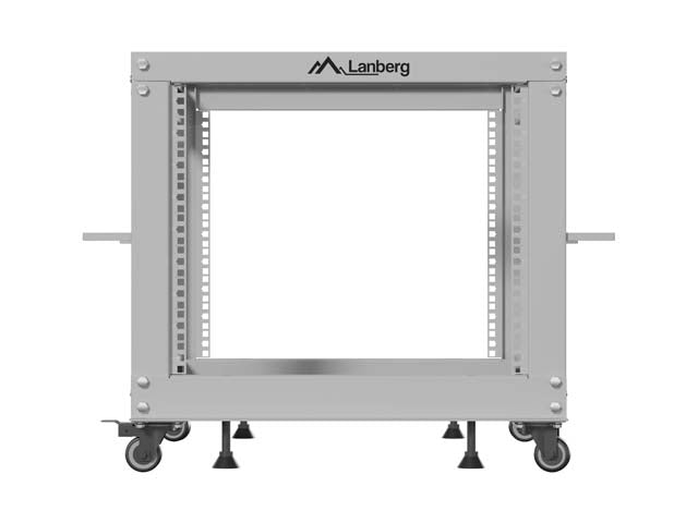 Lanberg open rack 19" 9U 600x600-1100 adjustable, grey