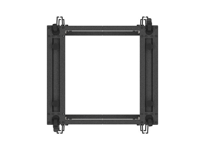 Lanberg open rack 19" 15U 600x600-1100 adjustable black