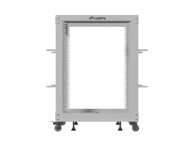 Lanberg open rack 19" 15U 600x600-1100 adjustable, grey