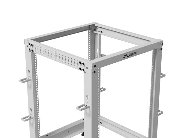 Lanberg open rack 19" 15U 600x600-1100 adjustable, grey