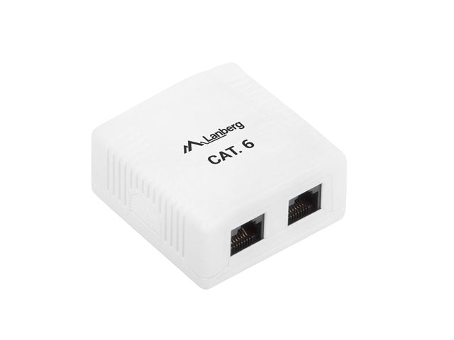 Lanberg surface-mount box CAT.6 UTP UNshielded 2X RJ45, white