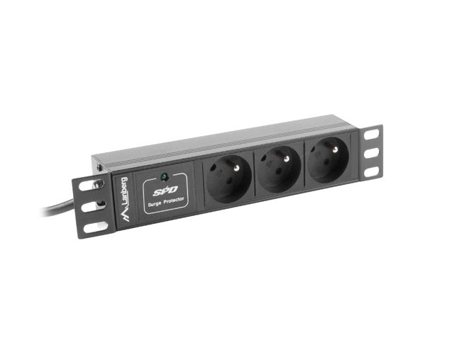 Lanberg power distribution unit (PDU) 10"1U 16A 3X 230V PL 2M, black