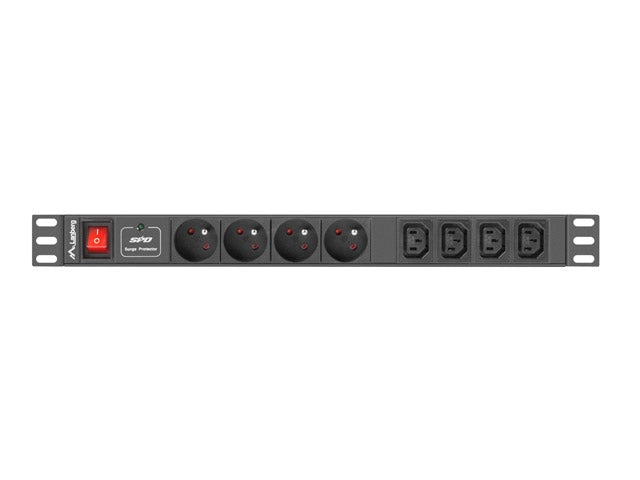 Lanberg power distribution unit (PDU) 19"1U 16A 8 SOCKETS 2M, black