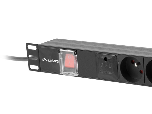 Lanberg power distribution unit (pdu) 19" 1U 16a 6x french outlets 2m black