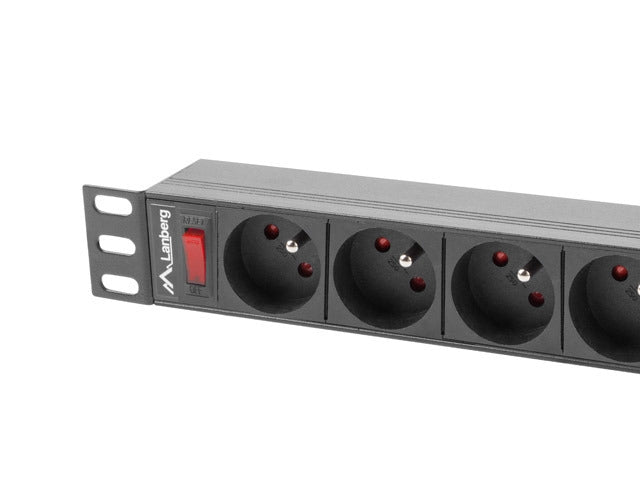 Lanberg power distribution unit (PDU) 19"1U 16A 9 SOCKETS 3M, black
