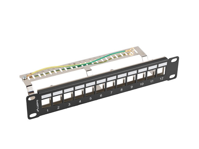 Lanberg patch panel blank 12 port 1U 10" ftp for keystone modules black v2