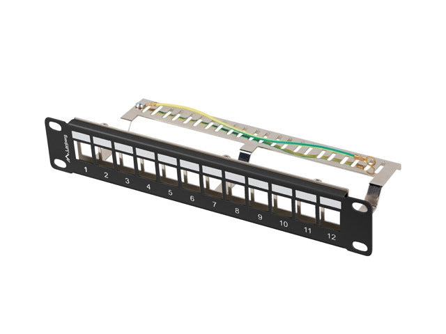 Lanberg patch panel blank 12 port 1U 10" ftp for keystone modules black v2