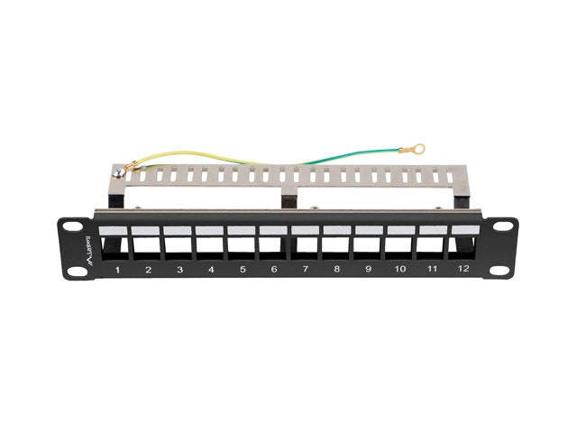 Lanberg patch panel blank 12 port 1U 10" ftp for keystone modules black v2