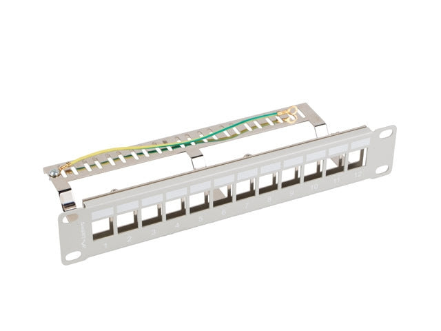 Lanberg patch panel blank 12 port 1U 10" ftp for keystone modules grey v2