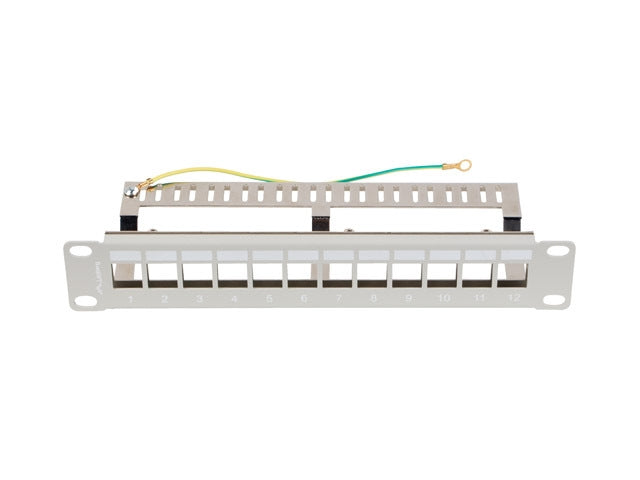 Lanberg patch panel blank 12 port 1U 10" ftp for keystone modules grey v2