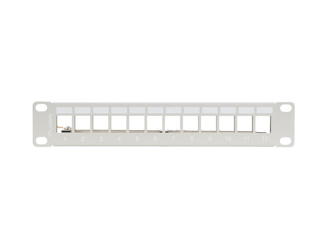 Lanberg patch panel blank 12 port 1U 10" ftp for keystone modules grey v2