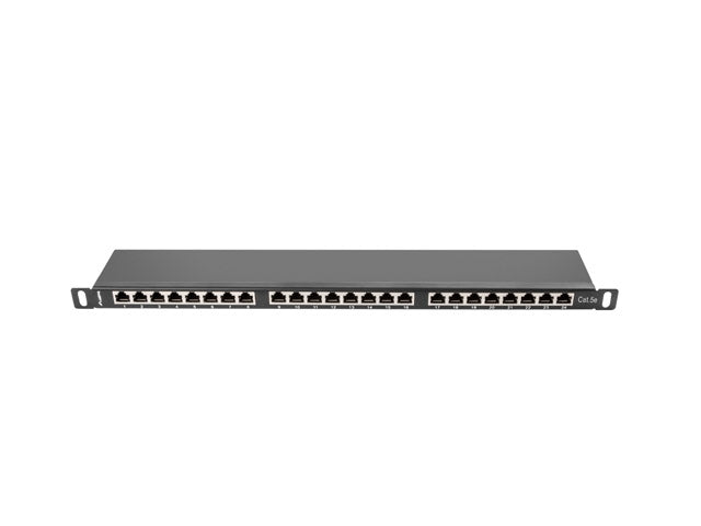 Lanberg patch panel 24 port 0.5U CAT.5E shielded, black