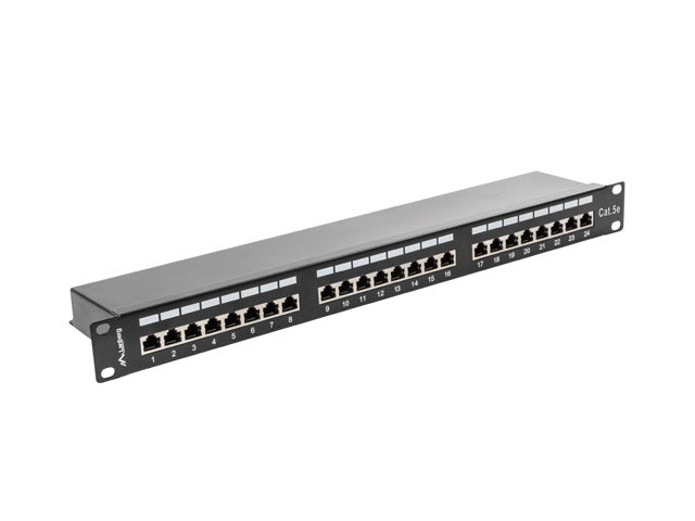 Lanberg patch panel 24 port 1U CAT.5E shielded, black