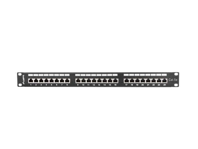 Lanberg patch panel 24 port 1U CAT.5E shielded, black