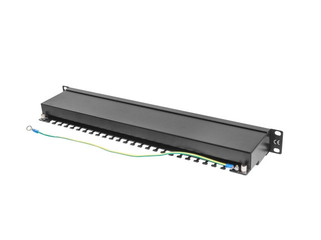 Lanberg patch panel 24 port 1U CAT.5E shielded, black