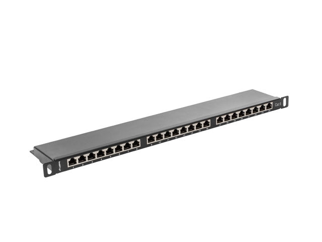 Lanberg patch panel 24 port 0.5U CAT.6 shielded, black