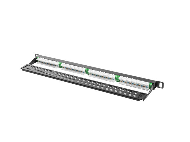 Lanberg patch panel 24 port 0.5U CAT.5E, black