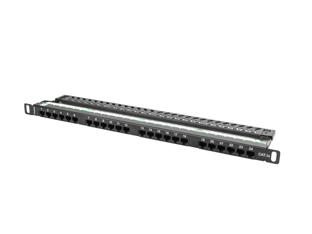 Lanberg patch panel 24 port 0.5U CAT.5E, black