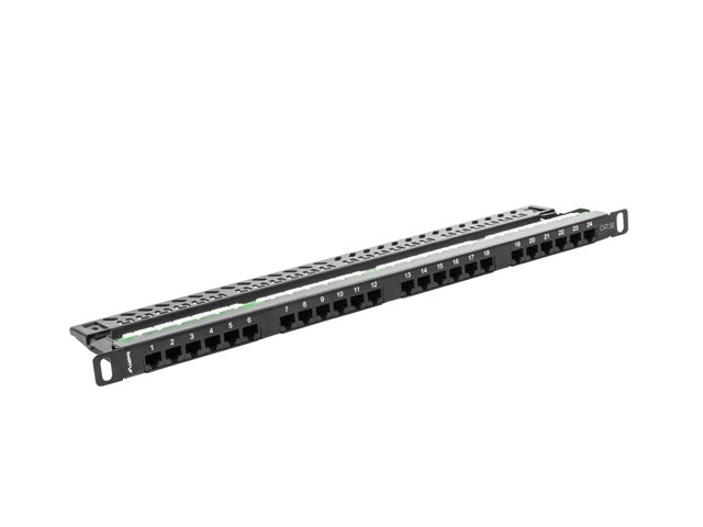 Lanberg patch panel 24 port 0.5U CAT.5E, black