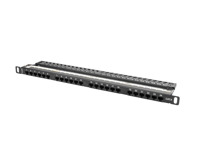 Lanberg patch panel 24 port 0.5U CAT.6, black