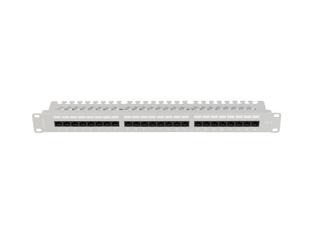 Lanberg patch panel 24 port 1U 19" CAT.6 utp with cable organizer grey