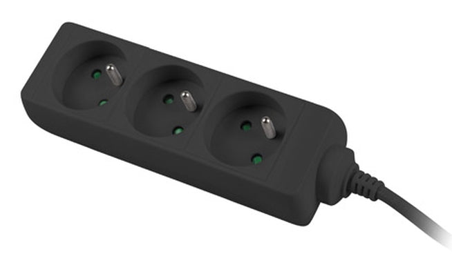 Lanberg power strip 3m, 3 sockets, french quality-grade copper cable, black