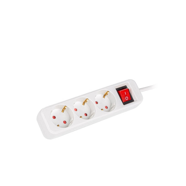 Lanberg power strip 1.5m, 3 sockets, french with circuit breaker quality-grade copper cable, white