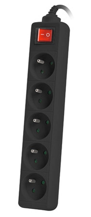 Lanberg power strip 1.5m, 5 sockets, french with circuit breaker quality-grade copper cable, black
