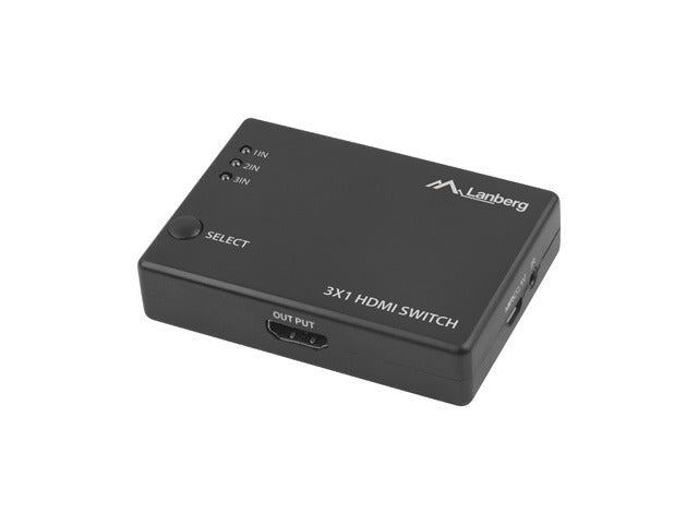 Lanberg Video Switch 3x HDMI + Micro USB port + Remote Controller, black