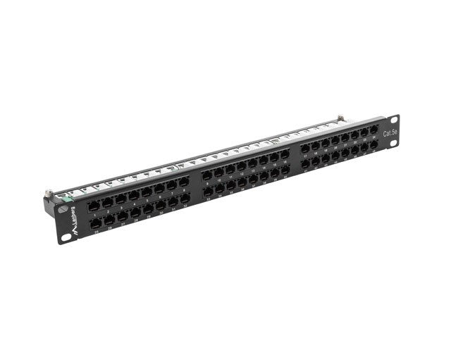 Lanberg patch panel 48 port 1U CAT.5E, black
