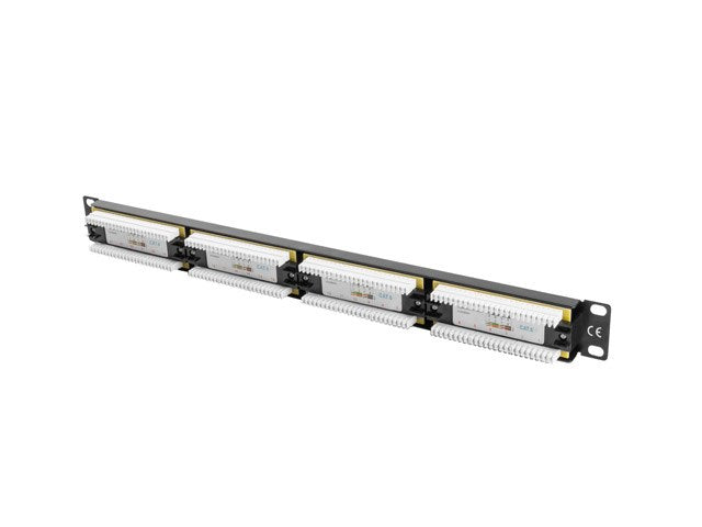 Lanberg patch panel 24 port 1U CAT.6, black