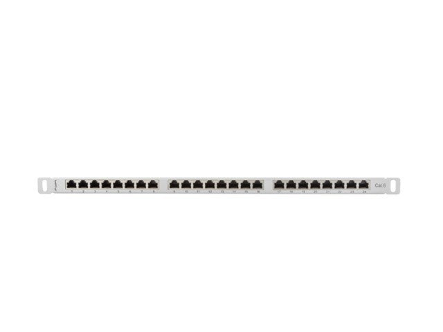 Lanberg patch panel 24 port 0.5U CAT.6 shielded, grey