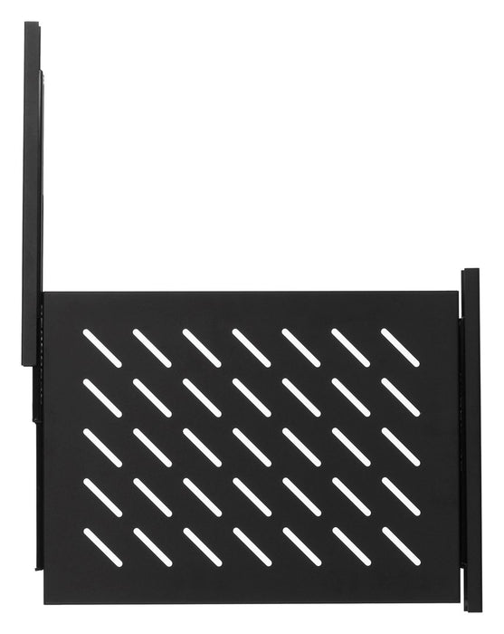 Lanberg 19" sliding shelf 1U / 463x350mm, max load capacity up to 18kg, black