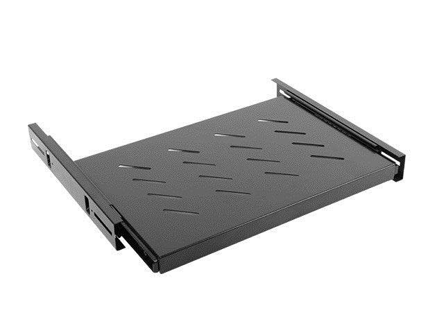 Lanberg 19" sliding shelf 1U / 463x350mm, max load capacity up to 18kg, black