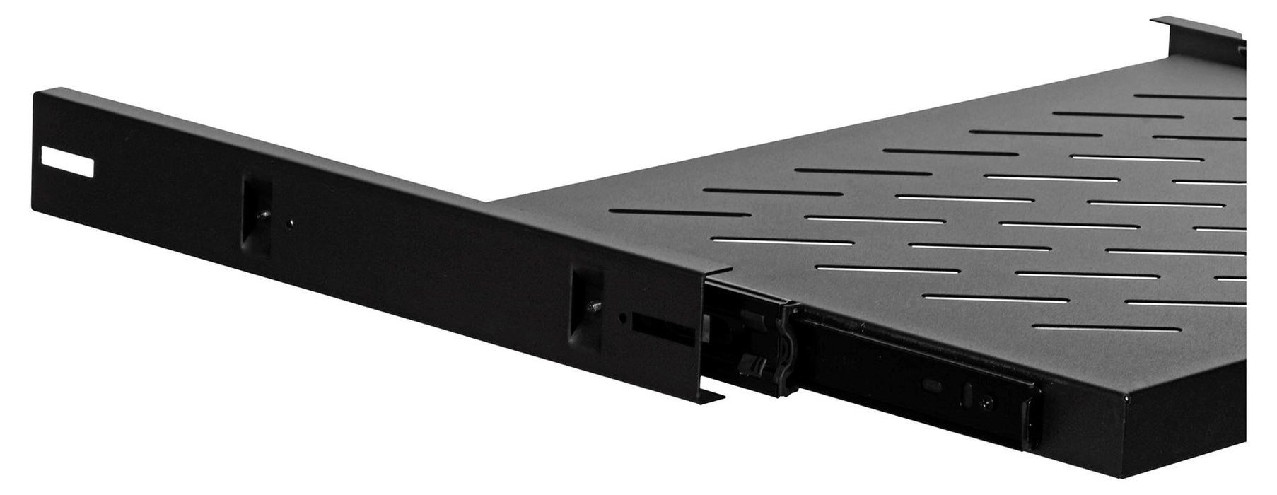 Lanberg 19" sliding shelf 1U / 463x350mm, max load capacity up to 18kg, black