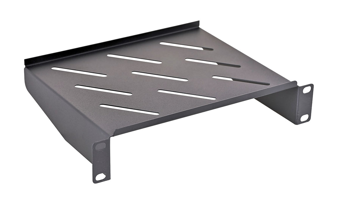 Lanberg 10" fixed shelf 1U / 254x180mm, max load capacity up to 20kg, black