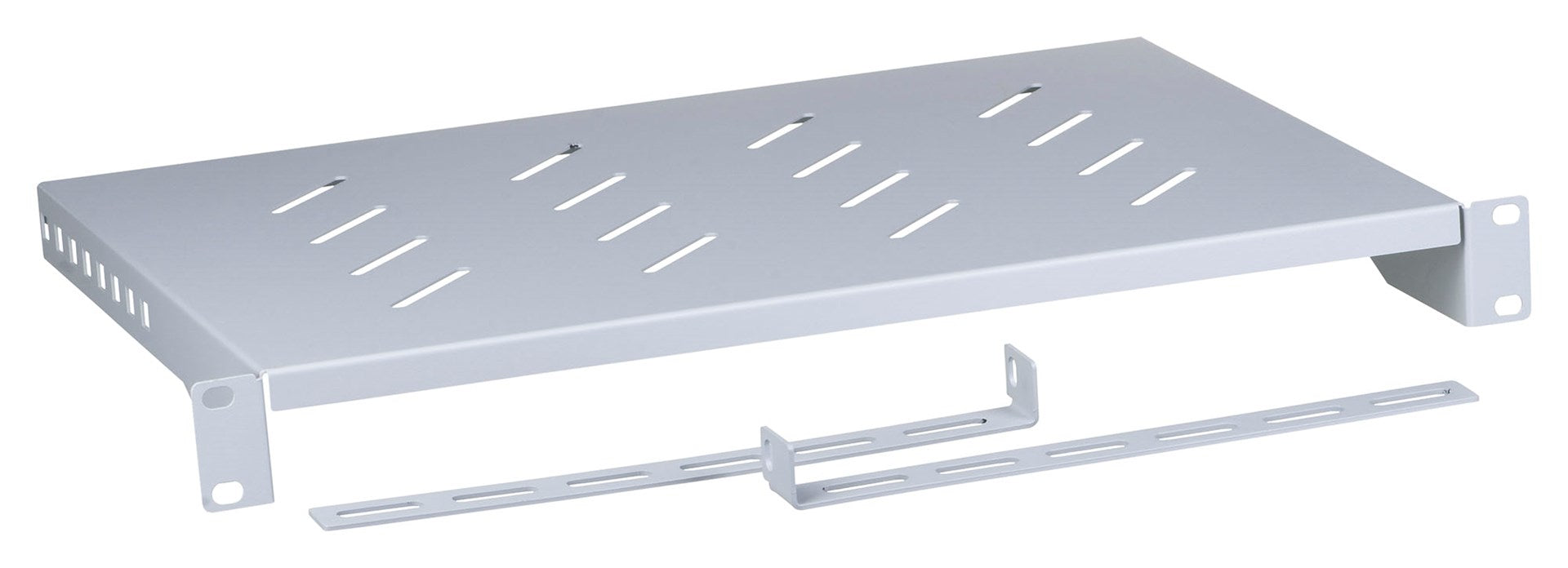 Lanberg 19" fixed shelf 1U / 483x300mm, max load capacity up to 25kg, grey