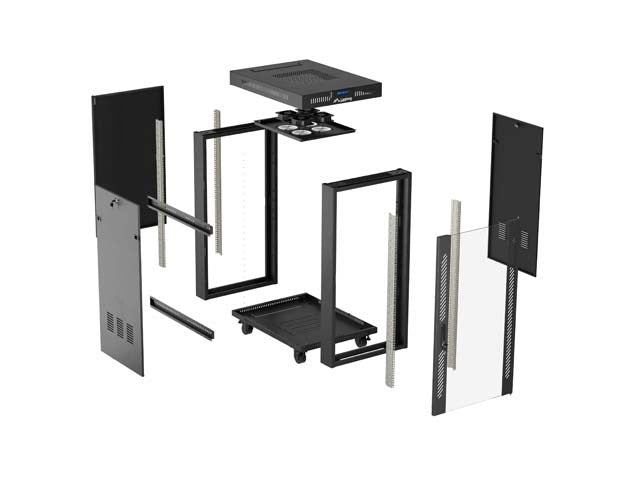 Lanberg FF01-6824-12BL rack cabinet 24U Freestanding rack Black