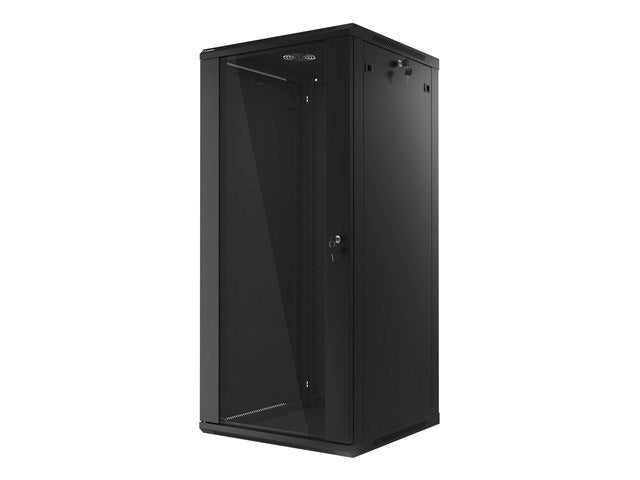 Lanberg rack cabinet 19" wall-mount 27U / 600x600 for self-assembly (flat pack), black