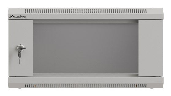 Lanberg rack cabinet 19" wall-mount 4U/540x350 (flat pack) with glass door grey