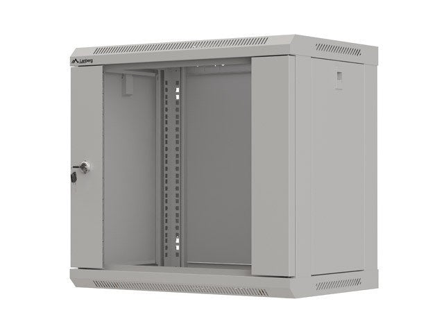 Lanberg rack cabinet 19" wall-mount 9U/540x350 (flat pack) with glass door grey