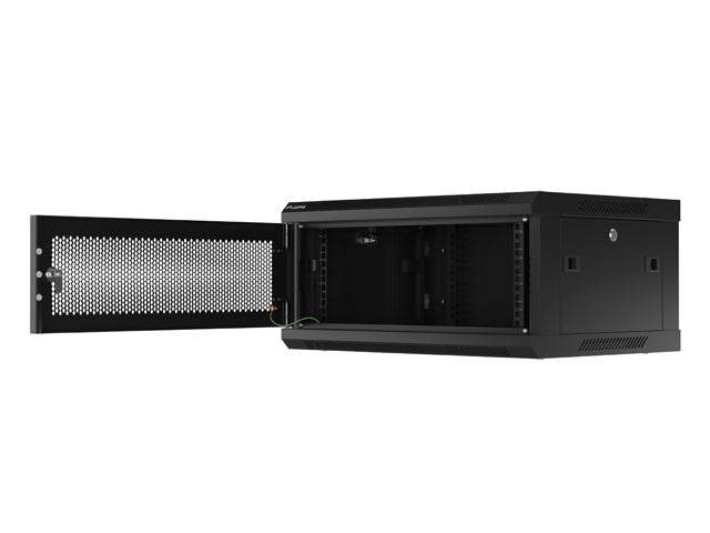 Lanberg rack cabinet 19" wall-mount 4U/600x450 with perforated door black (flat pack)