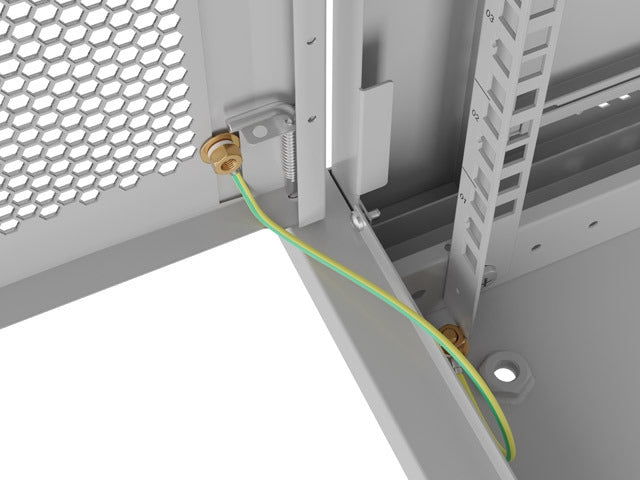 Lanberg rack cabinet 19" wall-mount 4U/600x450 with perforated door grey (flat pack)