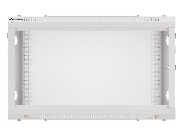 Lanberg rack cabinet 19" wall-mount 6U/600x450 for self-assembly with metal door grey (flat pack)