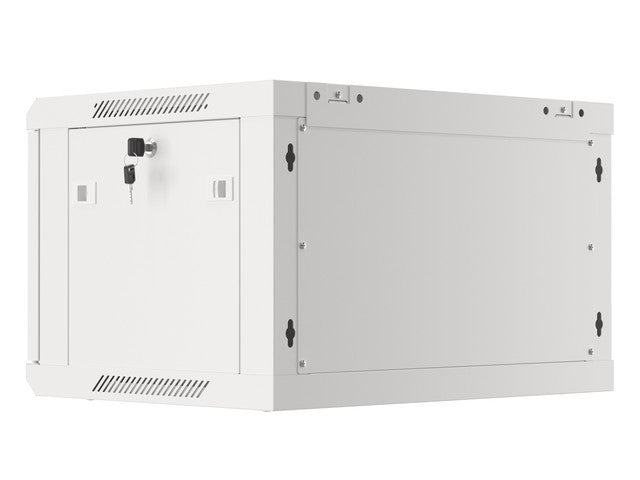 Lanberg rack cabinet 19" wall-mount 6U/600x450 for self-assembly with metal door grey (flat pack)