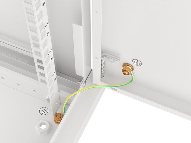 Lanberg rack cabinet 19" wall-mount 6U/600x450 for self-assembly with metal door grey (flat pack)