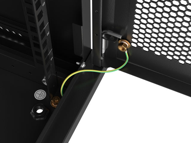 Lanberg rack cabinet 19" wall-mount 6U/600x450 with perforated door black (flat pack)