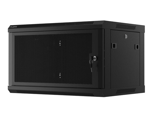 Lanberg rack cabinet 19" wall-mount 6U/600x450 with perforated door black (flat pack)