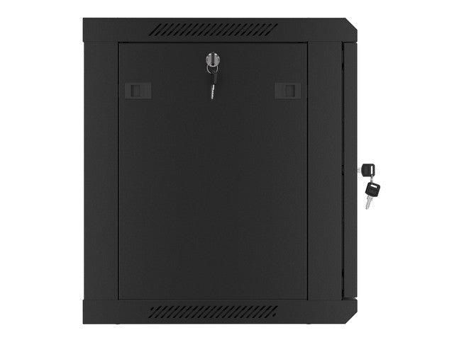 Lanberg rack cabinet 19" wall-mount 9U/600x450 for self-assembly with metal door  black (flat pack)